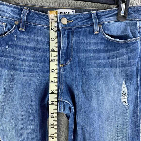 Paige Womens Jeans Jimmy Jimmy Crop Distressed Straight Pants Denim Sz 29 x25 - Picture 3 of 12